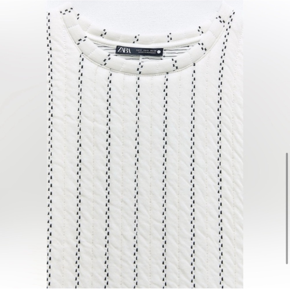 Zara Oversized Quilted Striped Dress - Picture 7 of 11